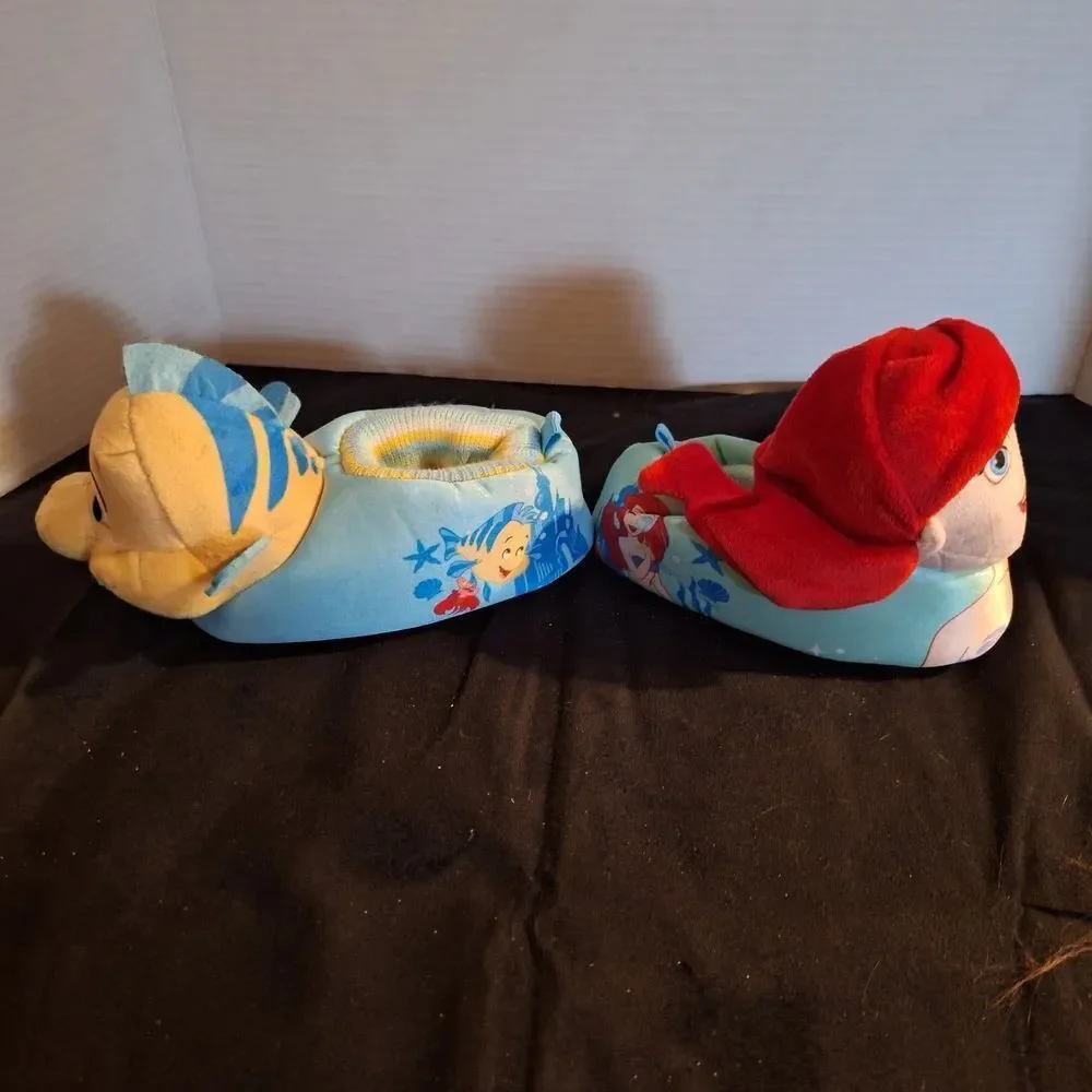 Disney Ariel and Flounder Plush Slippers for Kids